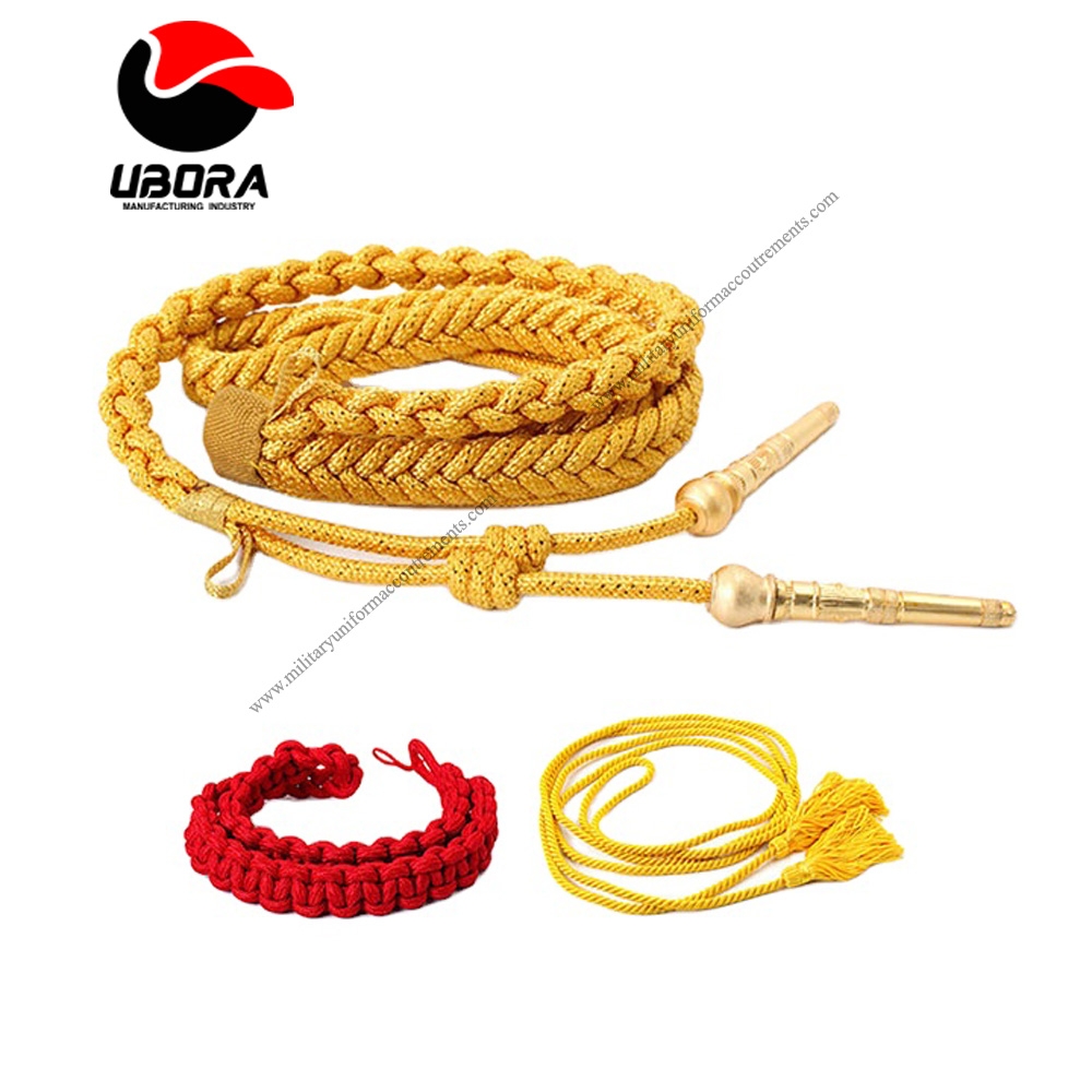 Ceremonial Aiguillettes cords with metal tips military aiguillettes suppliers and manufacturer